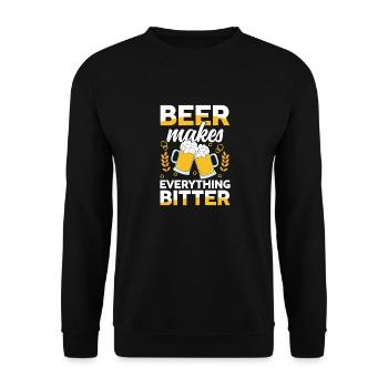 Beer makes everything bitter - Unisex Pullover - Schwarz - Vorne - Alina (178cm) & Michal (187cm)