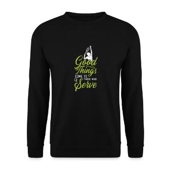 Drôle de joueur de tennis raquette bon - Sweat-shirt Unisexe - noir - Devant - Alina (178cm) & Michal (187cm)