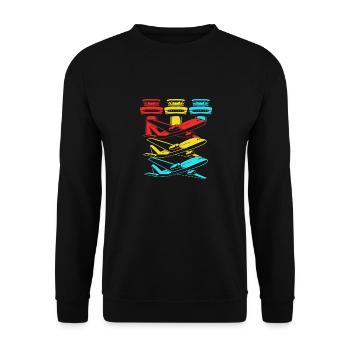 Air traffic controller - Unisex Sweatshirt - black - Front - Alina (178cm) & Michal (187cm)