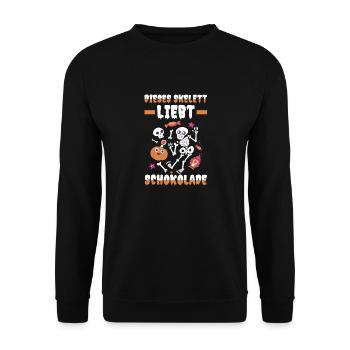 Halloween Costume Skelet Halloween - Unisex Sweatshirt - black - Front - Alina (178cm) & Michal (187cm)