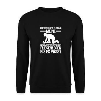 Tile Laying Training Apprentice Auzbi Tile Laying - Unisex Sweatshirt - black - Front - Alina (178cm) & Michal (187cm)
