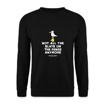 Proverbe anglais : Il n’y a plus que des lattes - Sweat-shirt Unisexe - noir - Devant - Alina (178cm) & Michal (187cm)