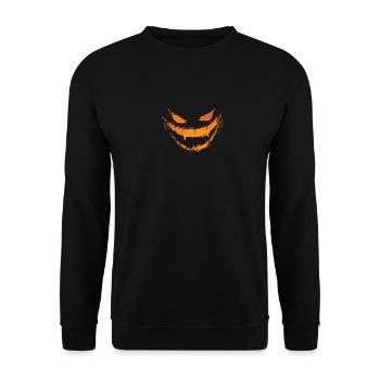 Horror Halloween Kostüm Gruseliger Jack O'Lantern - Unisex Pullover - Schwarz - Vorne - Alina (178cm) & Michal (187cm)