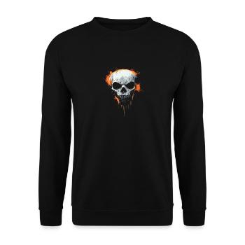 Halloween Costume Horror Menacing Skull - Unisex Sweatshirt - black - Front - Alina (178cm) & Michal (187cm)