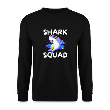 Shark Squad Fun Beach and Surfing Theme - Unisex Pullover - Schwarz - Vorne - Alina (178cm) & Michal (187cm)