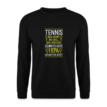 Drôle de joueur de tennis Raquette Tennis - Sweat-shirt Unisexe - noir - Devant - Alina (178cm) & Michal (187cm)