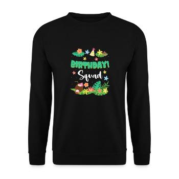 Floral Birthday Squad Tropical Island Party Graphic - Unisex Sweatshirt - black - Front - Alina (178cm) & Michal (187cm)