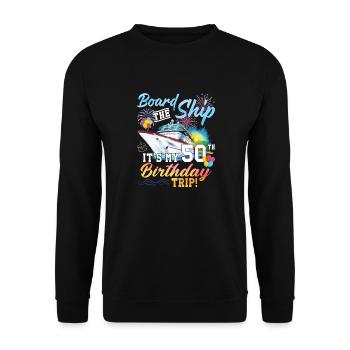 Celebrating 50th Birthday with a Cruise Adventure - Unisex Sweatshirt - black - Front - Alina (178cm) & Michal (187cm)