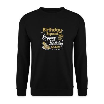 Stepping with the Birthday Queen Squad Party Desig - Sweat-shirt Unisexe - noir - Devant - Alina (178cm) & Michal (187cm)
