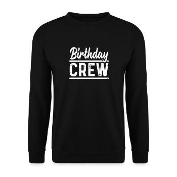 Birthday Crew Minimalist Party Squad Design - Unisex Sweatshirt - black - Front - Alina (178cm) & Michal (187cm)