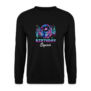 Mélomane, anniversaire, équipe, fête, amusant, graphique - Sweat-shirt Unisexe - noir - Devant - Alina (178cm) & Michal (187cm)