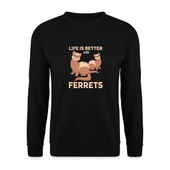 Furet - Sweat-shirt Unisexe - noir - Devant - Alina (178cm) & Michal (187cm)