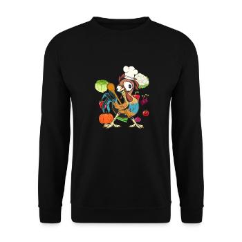 Poulet Coq Cuisinier Cuisiniers Cuisinier Arts culinaires Légumes - Sweat-shirt Unisexe - noir - Devant - Alina (178cm) & Michal (187cm)