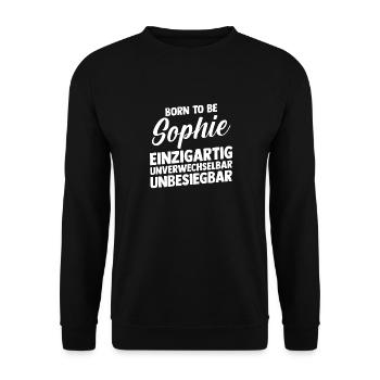First name Sophie - Unisex Sweatshirt - black - Front - Alina (178cm) & Michal (187cm)