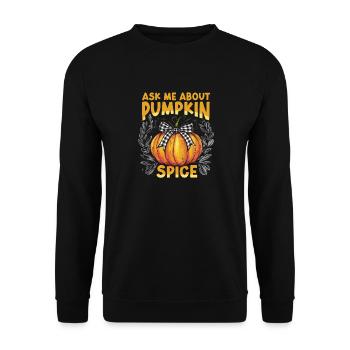 Demandez-moi des informations sur la conception de la saison d'automne aux épices de citrouille - Sweat-shirt Unisexe - noir - Devant - Alina (178cm) & Michal (187cm)