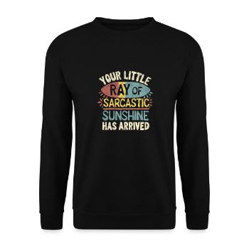 funny saying little ray of sarcastic sunshine - Unisex Sweatshirt - black - Front - Alina (178cm) & Michal (187cm)