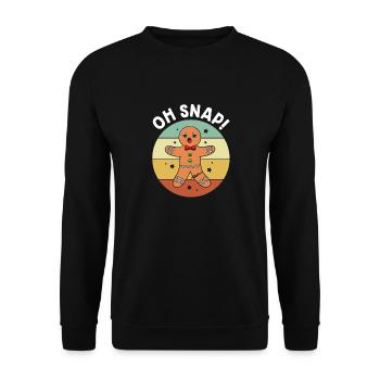 Gingerbread Man Gingerbread Heart Gingerbread Snacking - Unisex Sweatshirt - black - Front - Alina (178cm) & Michal (187cm)