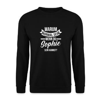 First name Sophie - Unisex Sweatshirt - black - Front - Alina (178cm) & Michal (187cm)