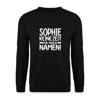 First name Sophie - Unisex Sweatshirt - black - Front - Alina (178cm) & Michal (187cm)