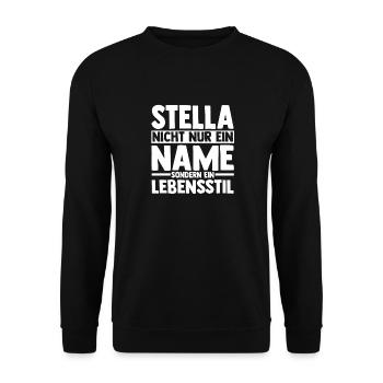 Vorname Stella - Unisex Pullover - Schwarz - Vorne - Alina (178cm) & Michal (187cm)
