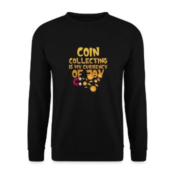 Old Coins New Adventures Numismatics - Unisex Sweatshirt - black - Front - Alina (178cm) & Michal (187cm)