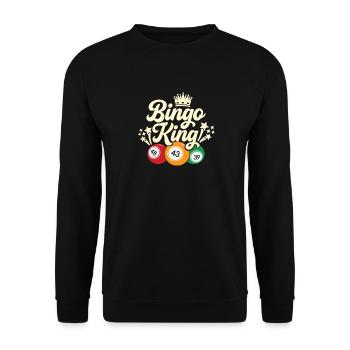 Joueur de bingo interrogez-moi sur la conception du bingo chanceux - Sweat-shirt Unisexe - noir - Devant - Alina (178cm) & Michal (187cm)