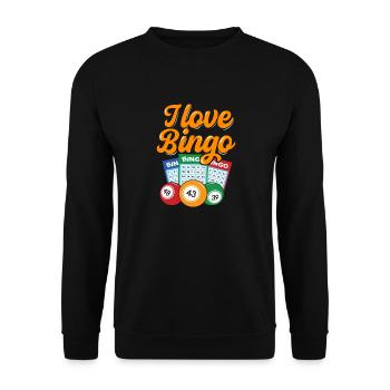 Joueur de bingo interrogez-moi sur la conception du bingo chanceux - Sweat-shirt Unisexe - noir - Devant - Alina (178cm) & Michal (187cm)