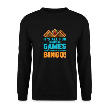 Joueur de bingo interrogez-moi sur la conception du bingo chanceux - Sweat-shirt Unisexe - noir - Devant - Alina (178cm) & Michal (187cm)