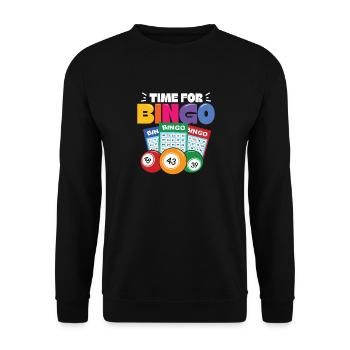 Joueur de bingo interrogez-moi sur la conception du bingo chanceux - Sweat-shirt Unisexe - noir - Devant - Alina (178cm) & Michal (187cm)