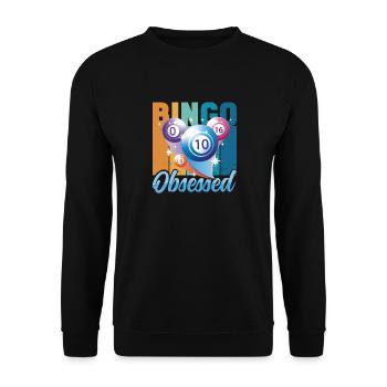 Joueur de bingo interrogez-moi sur la conception du bingo chanceux - Sweat-shirt Unisexe - noir - Devant - Alina (178cm) & Michal (187cm)