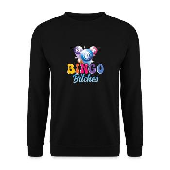 Joueur de bingo interrogez-moi sur la conception du bingo chanceux - Sweat-shirt Unisexe - noir - Devant - Alina (178cm) & Michal (187cm)