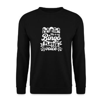 Joueur de bingo interrogez-moi sur la conception du bingo chanceux - Sweat-shirt Unisexe - noir - Devant - Alina (178cm) & Michal (187cm)