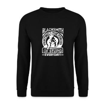 Blacksmith Blacksmith Fighting - Unisex Sweatshirt - black - Front - Alina (178cm) & Michal (187cm)