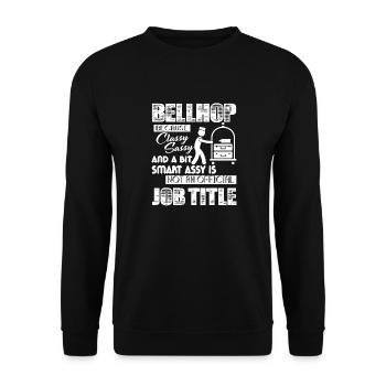 Bellhop Bellhop Job Title - Unisex Sweatshirt - black - Front - Alina (178cm) & Michal (187cm)