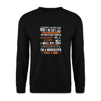 Housekeeper Housekeeper Till I Die - Unisex Sweatshirt - black - Front - Alina (178cm) & Michal (187cm)