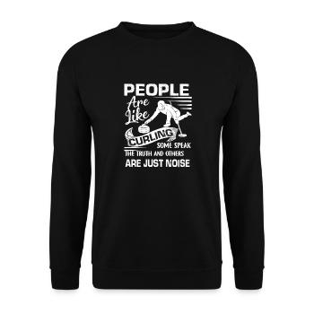 Curling People Are Like Curling - Unisex Sweatshirt - black - Front - Alina (178cm) & Michal (187cm)