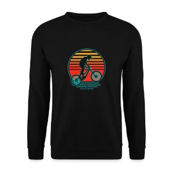 Mountain biking Mountain biking Mountain bikers - Unisex Sweatshirt - black - Front - Alina (178cm) & Michal (187cm)