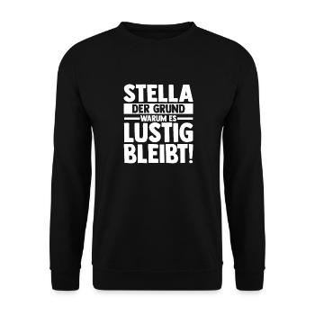 Vorname Stella - Unisex Pullover - Schwarz - Vorne - Alina (178cm) & Michal (187cm)