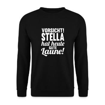 Vorname Stella - Unisex Pullover - Schwarz - Vorne - Alina (178cm) & Michal (187cm)