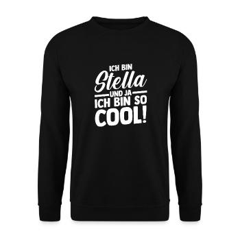 Vorname Stella - Unisex Pullover - Schwarz - Vorne - Alina (178cm) & Michal (187cm)