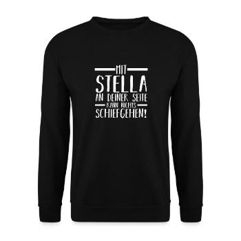 Vorname Stella - Unisex Pullover - Schwarz - Vorne - Alina (178cm) & Michal (187cm)