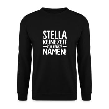 Vorname Stella - Unisex Pullover - Schwarz - Vorne - Alina (178cm) & Michal (187cm)