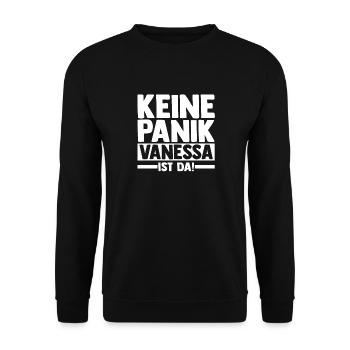 Vorname Vanessa - Unisex Pullover - Schwarz - Vorne - Alina (178cm) & Michal (187cm)