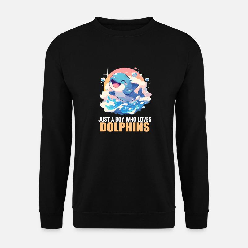 Dolphin Delfine Delfin - Unisex Pullover - Schwarz