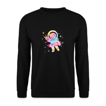 BJARNE - Beau nom de garçon avec astronaute mignon - Sweat-shirt Unisexe - noir - Devant - Alina (178cm) & Michal (187cm)