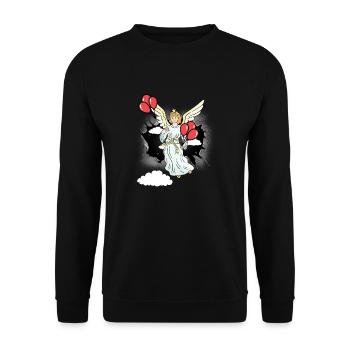 Himmel Engel himmlisch Jenseits Reinkarnation - Unisex Pullover - Schwarz - Vorne - Alina (178cm) & Michal (187cm)