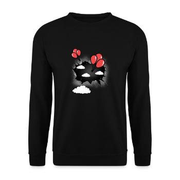 Clouds Cloud Celestial Balloons Balloon Flying - Unisex Sweatshirt - black - Front - Alina (178cm) & Michal (187cm)