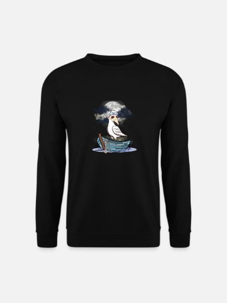 Halloween Möwe Möwen Boot Fährmann Boote - Unisex Pullover - Schwarz