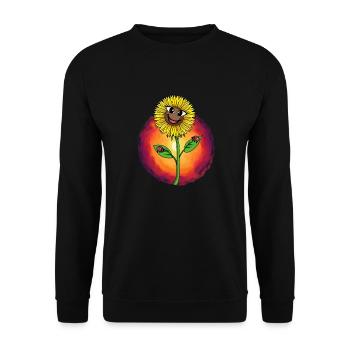 Sonnenblume Blume Blumen Natur Marienkäfer - Unisex Pullover - Schwarz - Vorne - Alina (178cm) & Michal (187cm)