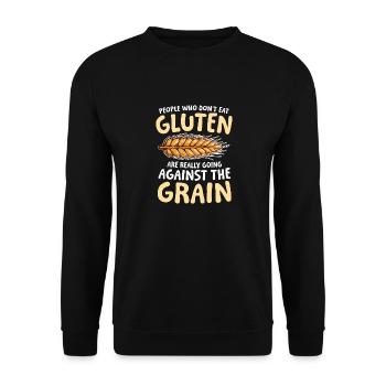 Glutenfrei Glutenunverträglichkeit Ernährung - Unisex Pullover - Schwarz - Vorne - Alina (178cm) & Michal (187cm)